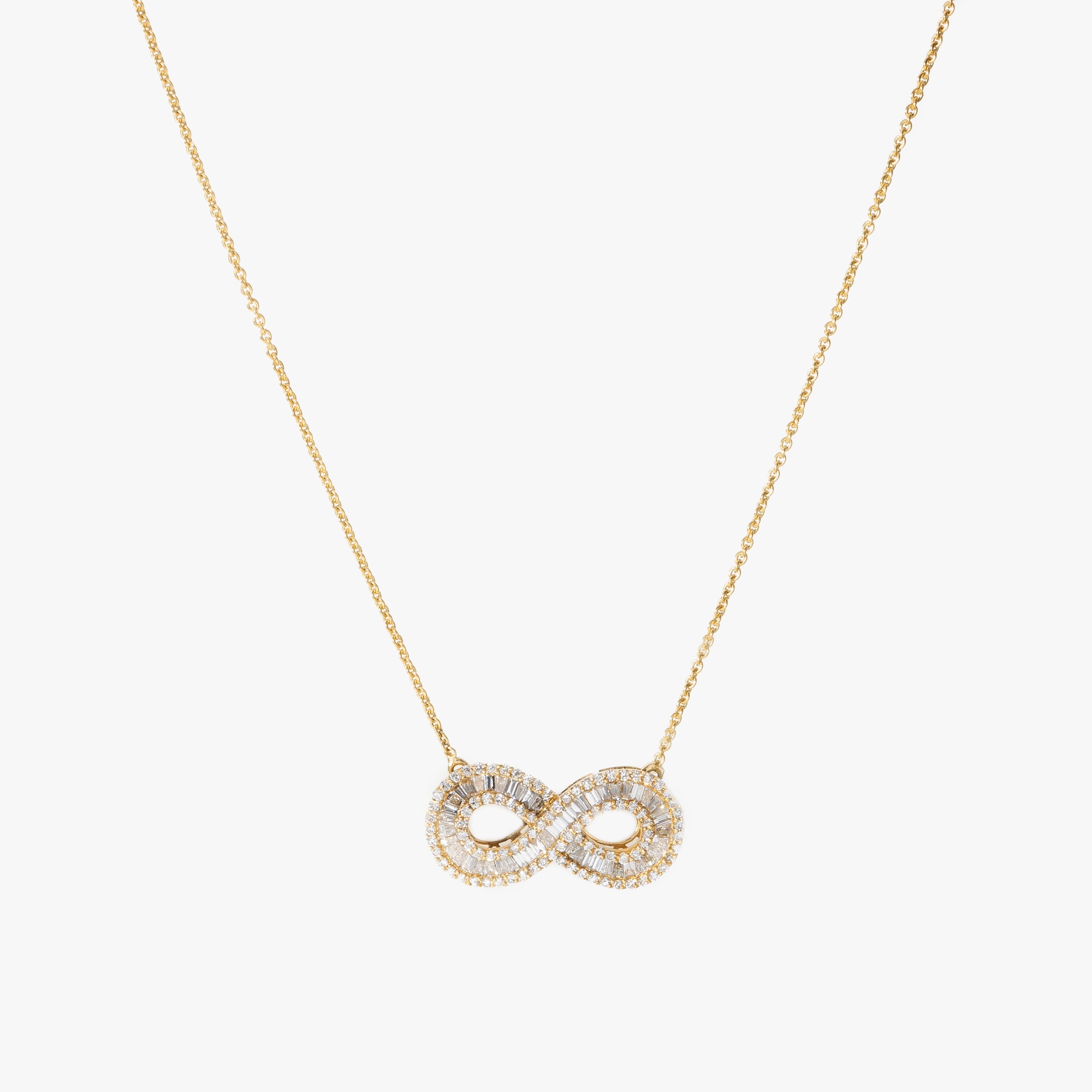 Colar infinito com 1,44 ct de diamantes em ouro amarelo