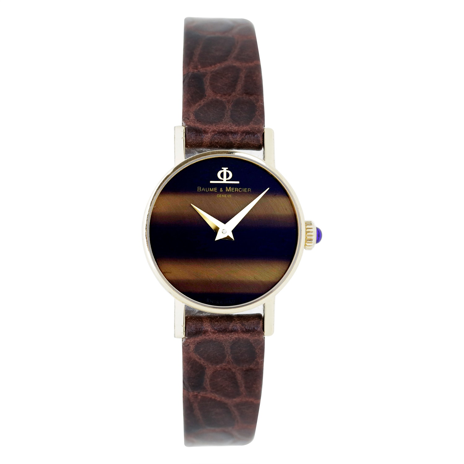 Baume & Mercier アンティーク ブラウン革ベルト 腕時計 ボーム＆メルシエ 腕時計 ケープランド クロノグラフ M0A10002