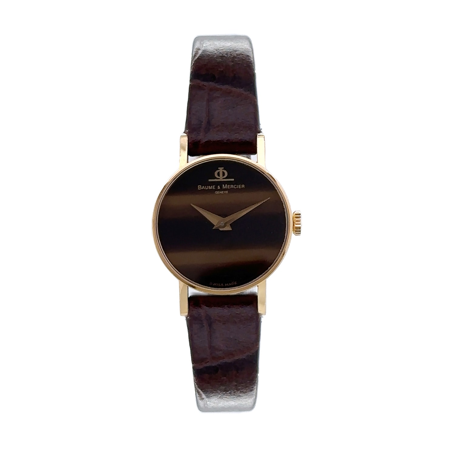 Baume & Mercier アンティーク ブラウン革ベルト 腕時計 Baume & Mercier アンティーク ブラウン革ベルト 腕時計 Baume