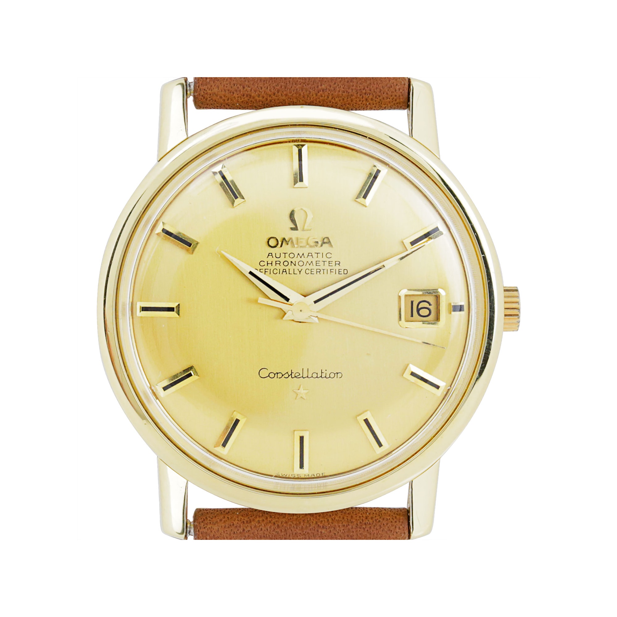 Relógio Omega constellation automático clássico em ouro amarelo