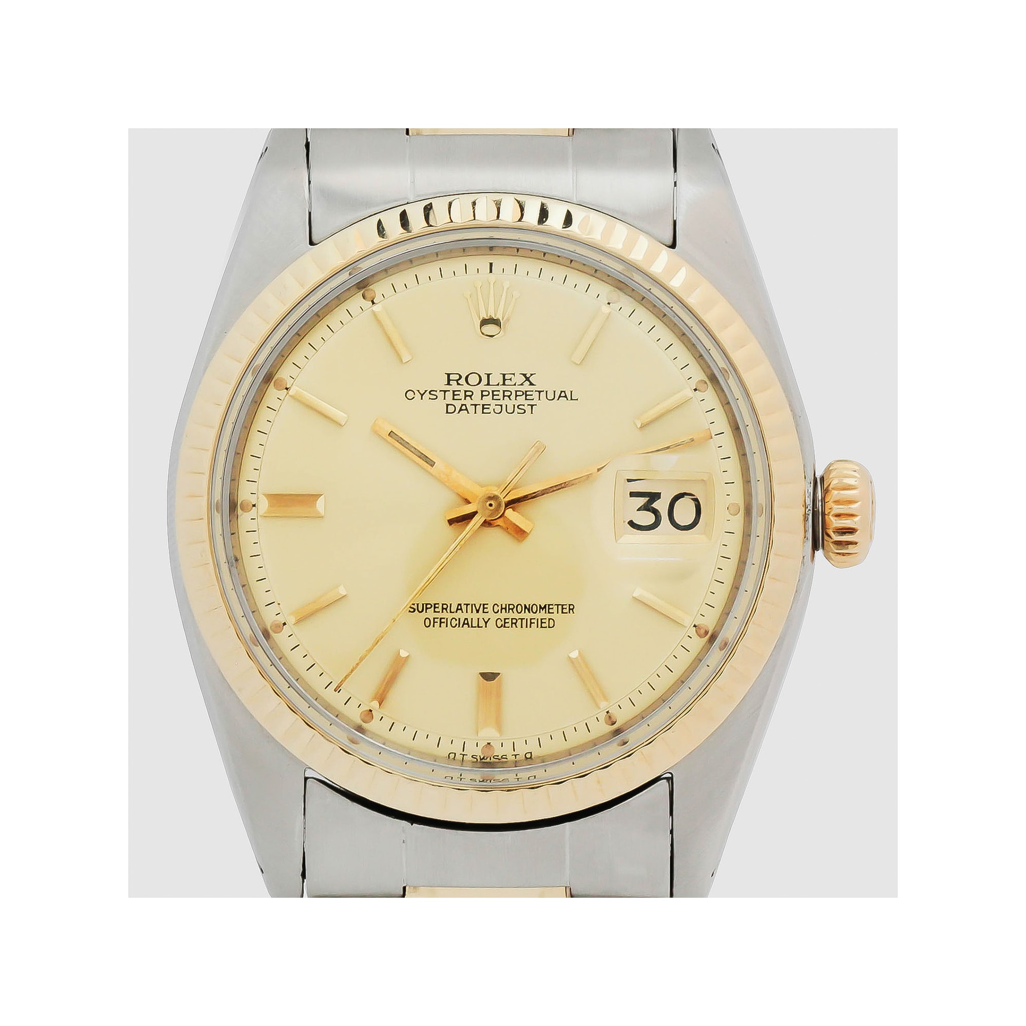 Relógio Rolex Oyster Perpetual Date misto em ouro amarelo