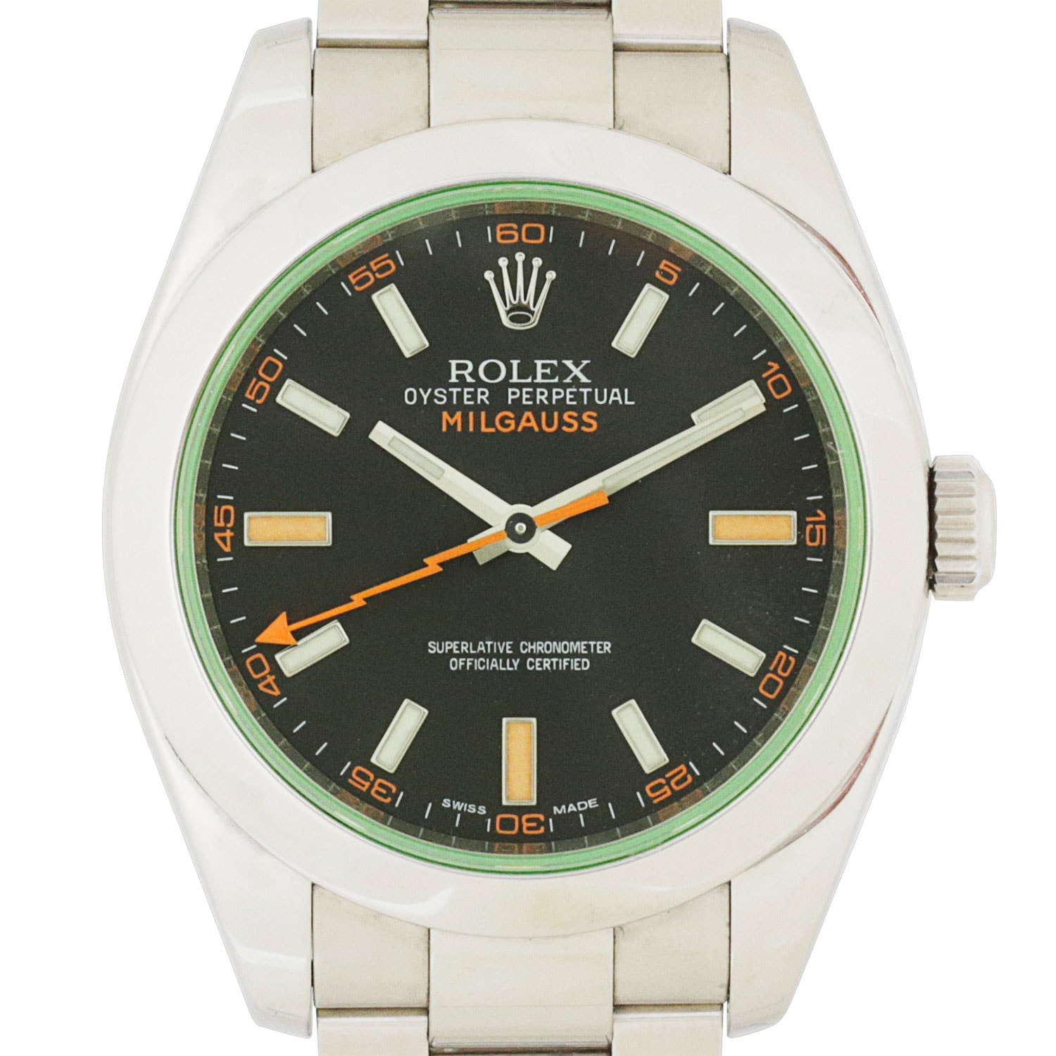 Rolex Milgauss aço safira verde